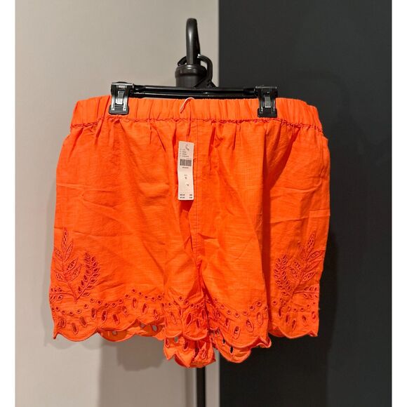 NWT Anthropologie beautiful coral Eyelet Cover-Up Shorts Size MEDIUM. - Picture 3 of 5